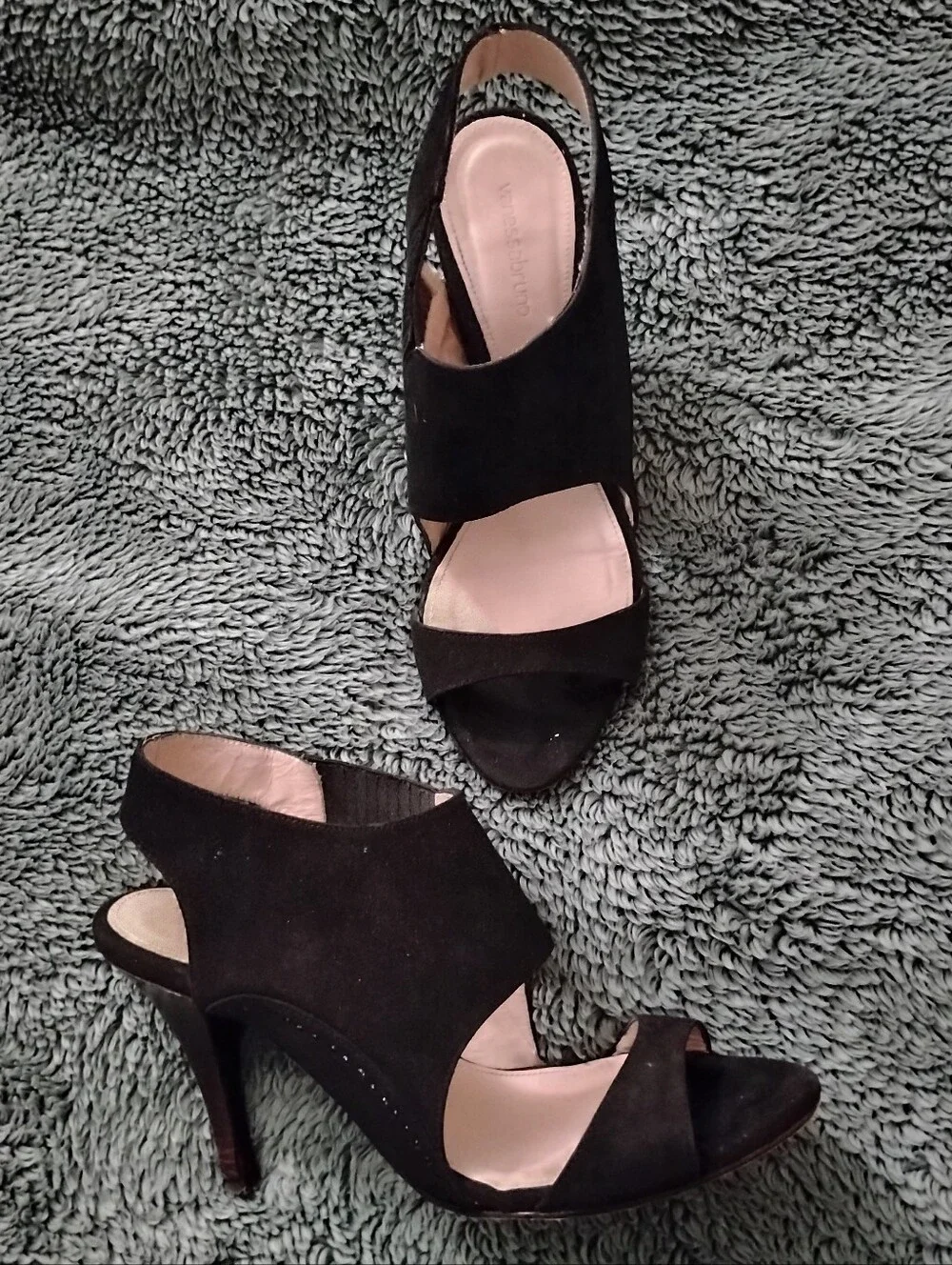 VANESSA BRUNO Genuine Leather Peep Toe Heels Shoes Women's Size EU 38